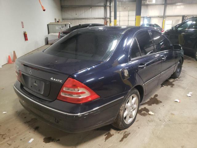 WDBRF81J73F396732 - 2003 MERCEDES-BENZ C 240 4MATIC BLUE photo 4