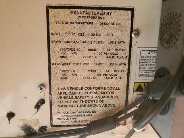 4DRBUAAN86B294494 - 2006 IC CORPORATION 3000 ყვითელი ფოტო 10