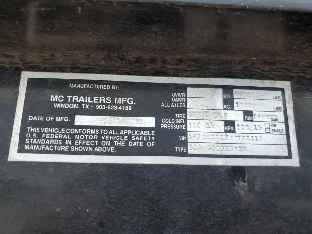 1M9GN322FNW792110 - 2022 MC TRAILER შავი ფოტო 10