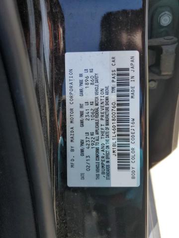 JM1BL1L46D1800760 - 2013 MAZDA SPEED 3 BLACK photo 12