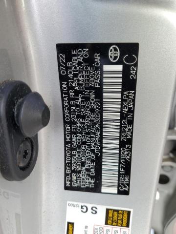 JTDVPMAE2N3029721 - 2022 TOYOTA COROLLA LE Gümüş foto 12