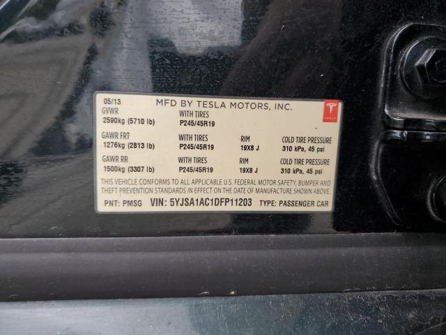 5YJSA1AC1DFP11203 - 2013 TESLA MODEL S GREEN photo 13