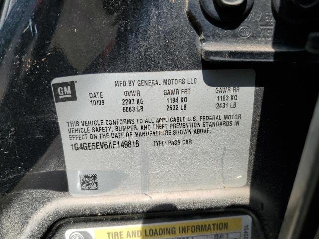 1G4GE5EV6AF149816 - 2010 BUICK LACROSSE CXS Սև լուսանկար 12