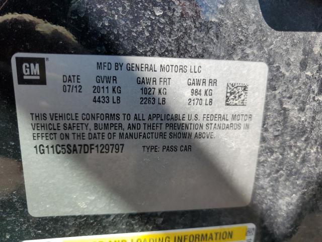 1G11C5SA7DF129797 - 2013 CHEVROLET MALIBU 1LT 黑色 照片 12