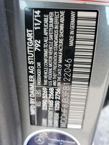 WDDHF8JB3FB122046 - 2015 MERCEDES-BENZ E 350 4MATIC GRAY photo 12