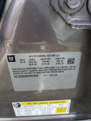 1G1ZC5E0XCF257830 - 2012 CHEVROLET MALIBU 1LT 棕色 照片 13