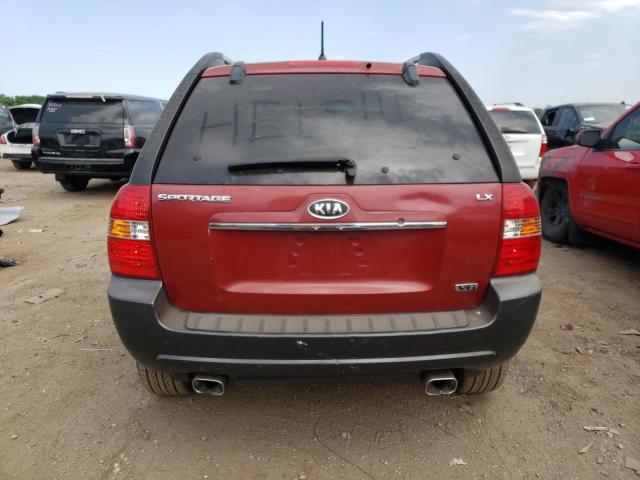 KNDJE723687480344 - 2008 KIA SPORTAGE EX BURGUNDY photo 6