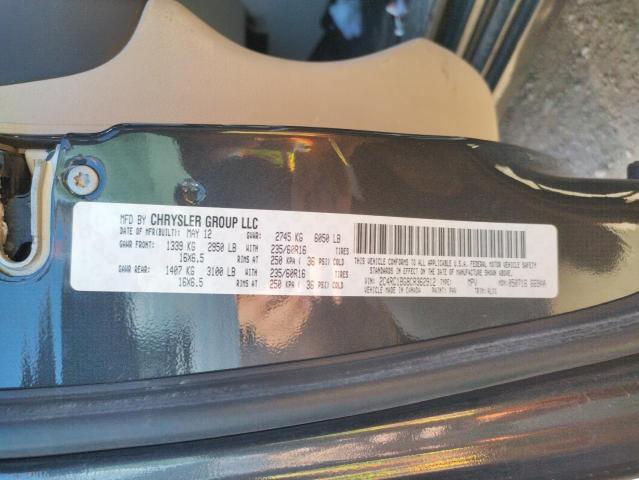 2C4RC1BG8CR362912 - 2012 CHRYSLER TOWN & COU TOURING შავი ფოტო 13