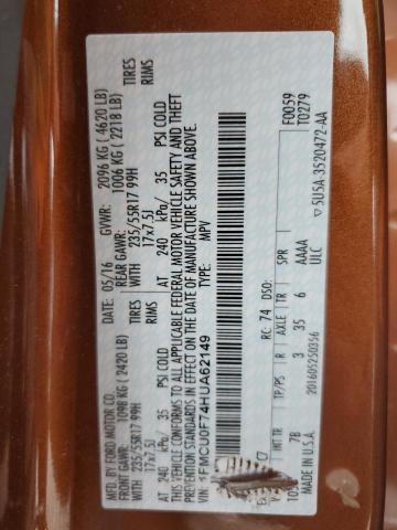 1FMCU0F74HUA62149 - 2017 FORD ESCAPE S BROWN photo 13