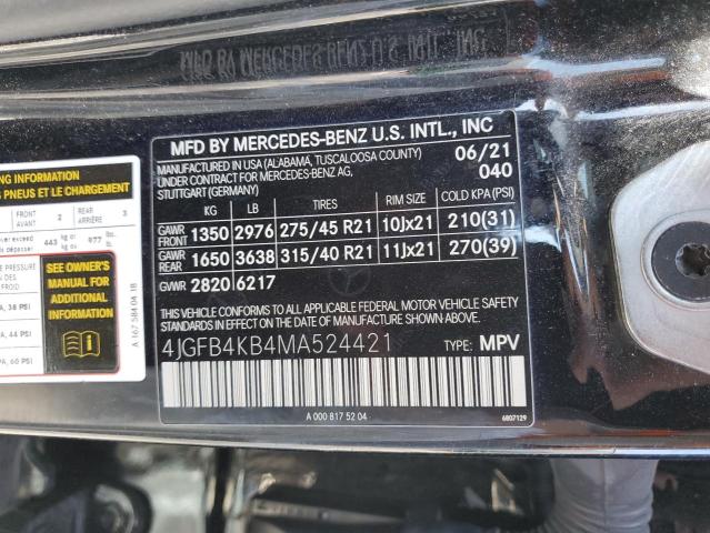 4JGFB4KB4MA524421 - 2021 MERCEDES-BENZ GLE 350 4MATIC BLACK photo 14