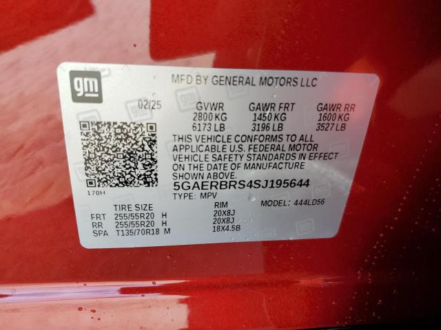 5GAERBRS4SJ195644 - 2025 BUICK ENCLAVE SPORT TOURING RED photo 13