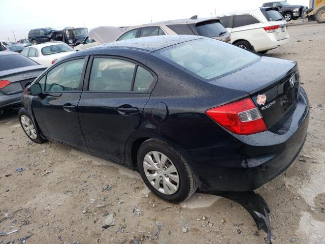 2HGFB2F57CH580626 - 2012 HONDA CIVIC LX BLACK photo 2