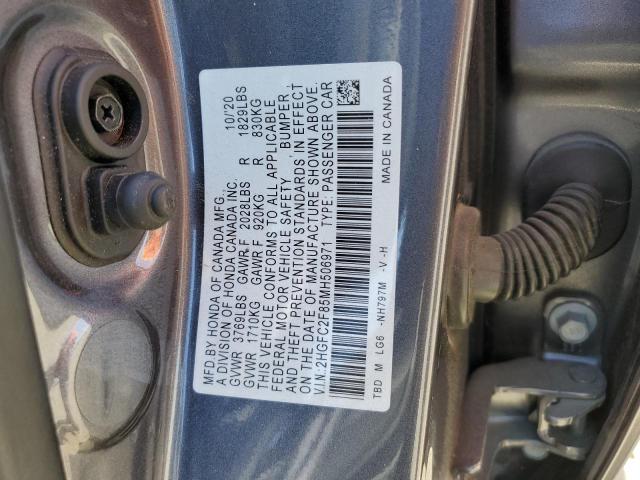 2HGFC2F85MH506971 - 2021 HONDA CIVIC SPORT 灰色 照片 12