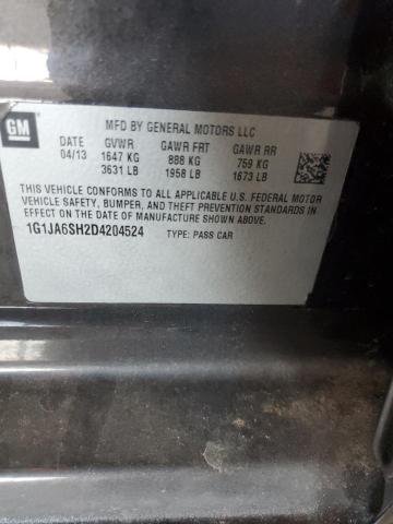 1G1JA6SH2D4204524 - 2013 CHEVROLET SONIC LS CHARCOAL photo 12