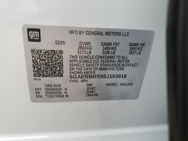 5GAERBRS5SJ193918 - 2025 BUICK ENCLAVE SPORT TOURING WHITE photo 13