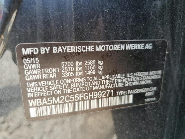 WBA5M2C55FGH99271 - 2015 BMW 535 IGT GRAY photo 12