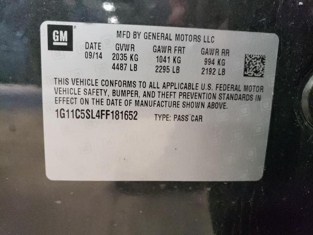 1G11C5SL4FF181652 - 2015 CHEVROLET MALIBU 1LT GRAY photo 12