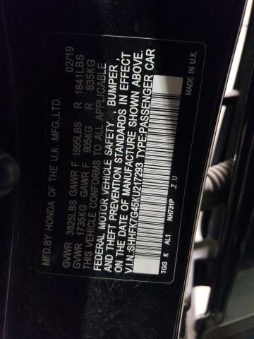 SHHFK7G45KU217293 - 2019 HONDA CIVIC SPORT 黑色 照片 12