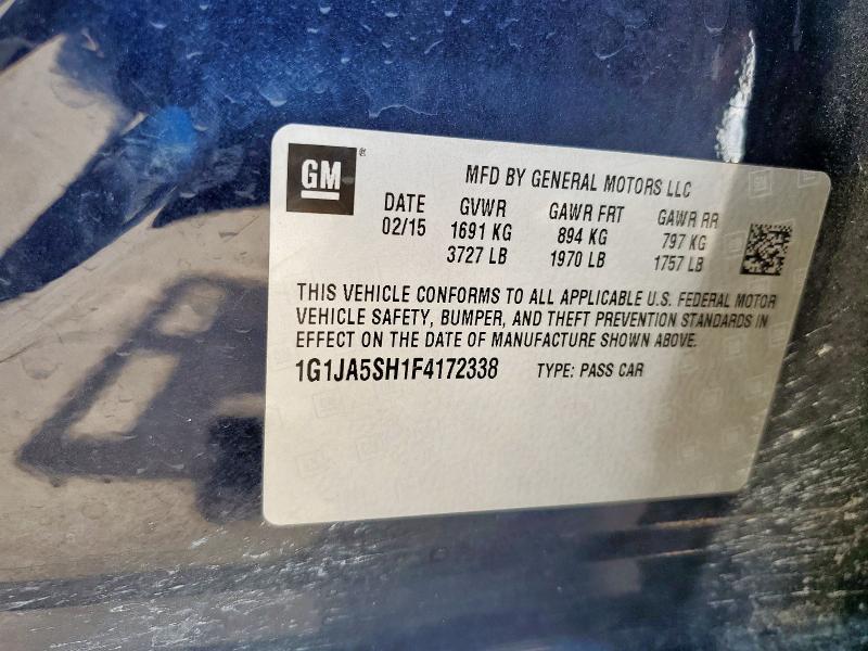 1G1JA5SH1F4172338 - 2015 CHEVROLET SONIC LS 蓝色 照片 12