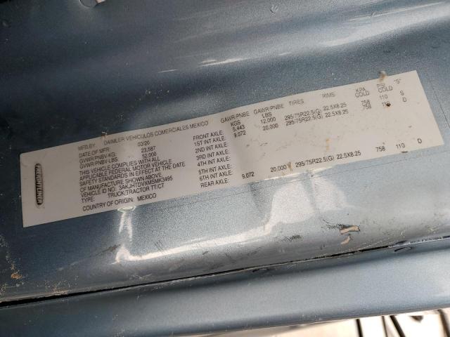 3AKJHTDVXMSMK3495 - 2021 FREIGHTLINER CASCADIA 1 BLUE photo 10