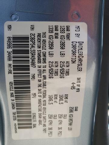 2C8GP54L55R494007 - 2005 CHRYSLER TOWN & COU TOURING 银色 照片 13