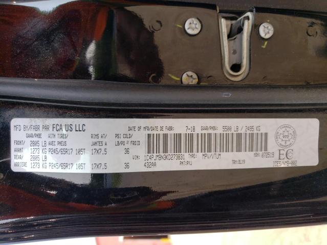 1C4PJMBN3KD273831 - 2019 JEEP CHEROKEE TRAILHAWK BLACK photo 14