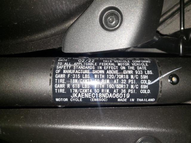 JKAENEC18NDA06019 - 2022 KAWASAKI EN650 C 灰色 照片 10
