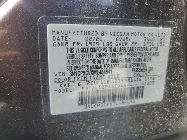 3N1CP5CVXML484641 - 2021 NISSAN KICKS SV GRAY photo 13