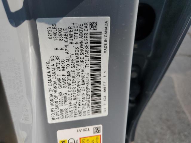 2HGFE2F53PH530402 - 2023 HONDA CIVIC SPORT 灰色 照片 12