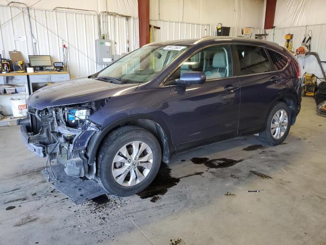 2HKRM4H75EH638727 - 2014 HONDA CR-V EXL BLUE photo 1