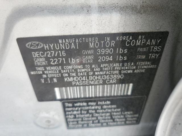 KMHD04LB0HU363890 - 2017 HYUNDAI ELANTRA SPORT SILVER photo 13