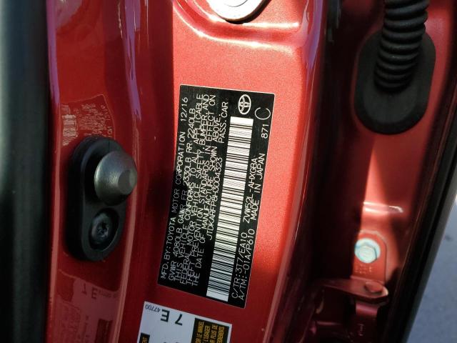 JTDKARFP8H3004323 - 2017 TOYOTA PRIUS PRIM წითელი ფოტო 12