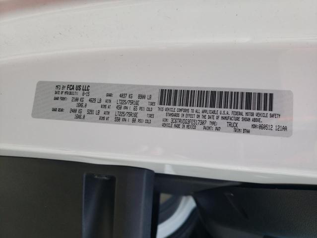 3C6TRVDG3FE517307 - 2015 RAM PROMASTER 2500 HIGH WHITE photo 13