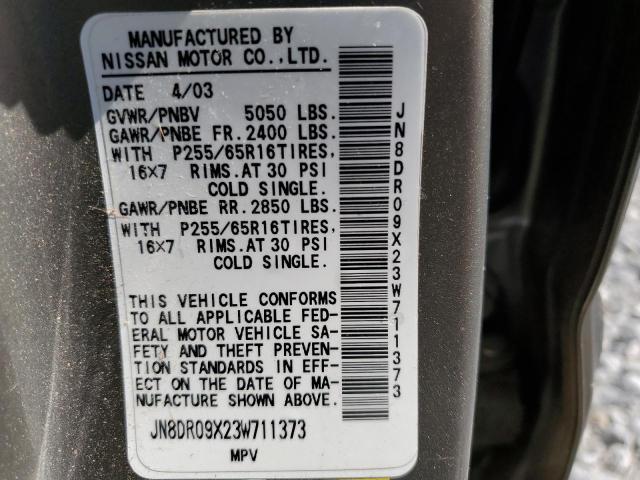 JN8DR09X23W711373 - 2003 NISSAN PATHFINDER LE 金色 照片 12