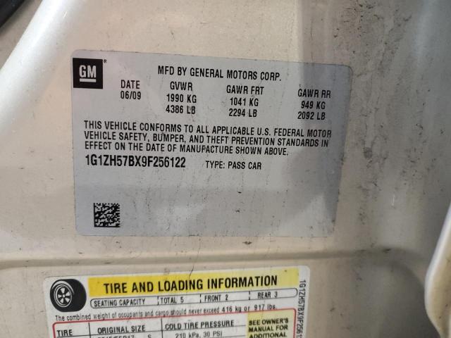 1G1ZH57BX9F256122 - 2009 CHEVROLET MALIBU 1LT 金色 照片 12