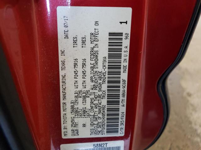 5TFSX5EN1HX054982 - 2017 TOYOTA TACOMA ACCESS CAB წითელი ფოტო 13