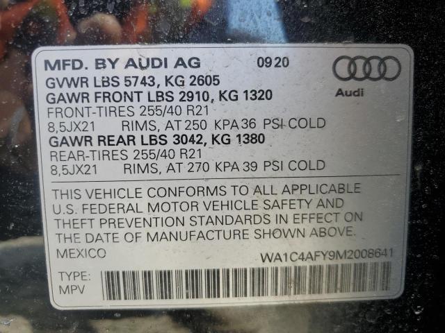 WA1C4AFY9M2008641 - 2021 AUDI SQ5 PRESTIGE BLACK photo 13