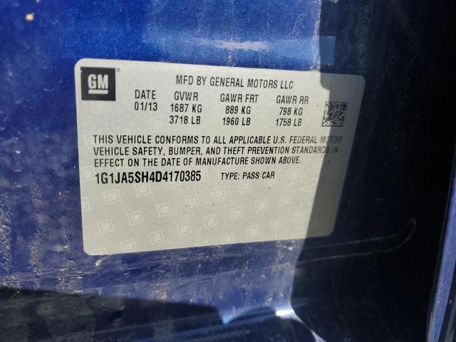 1G1JA5SH4D4170385 - 2013 CHEVROLET SONIC LS BLUE photo 12