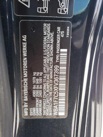 WBA1F7C5XFV367399 - 2015 BMW 228 XI BLACK photo 12