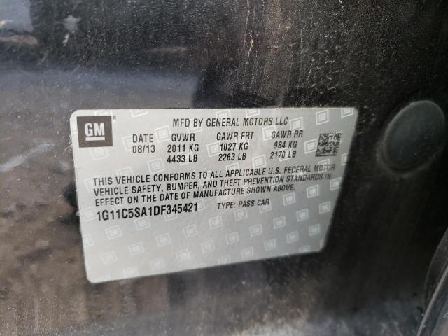 1G11C5SA1DF345421 - 2013 CHEVROLET MALIBU 1LT BLACK photo 12