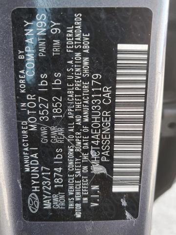 KMHCT4AE0HU331179 - 2017 HYUNDAI ACCENT SE GRAY photo 13