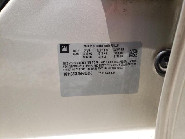 1G11C5SL1EF303253 - 2014 CHEVROLET MALIBU 1LT 棕色 照片 12