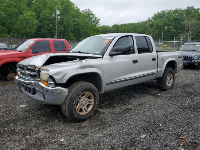 1D7HG48N34S774328 - 2004 DODGE DAKOTA QUAD SLT SILVER photo 1