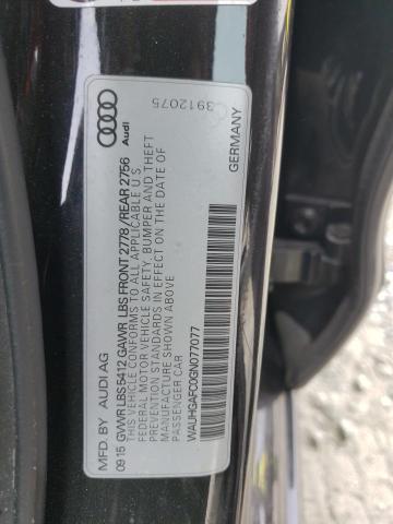 WAUHGAFC0GN077077 - 2016 AUDI A6 PRESTIGE შავი ფოტო 12