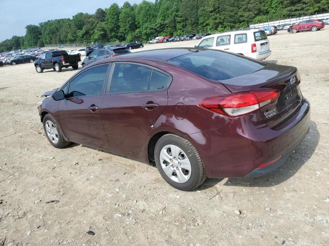 3KPFK4A7XHE118261 - 2017 KIA FORTE LX BURGUNDY photo 2