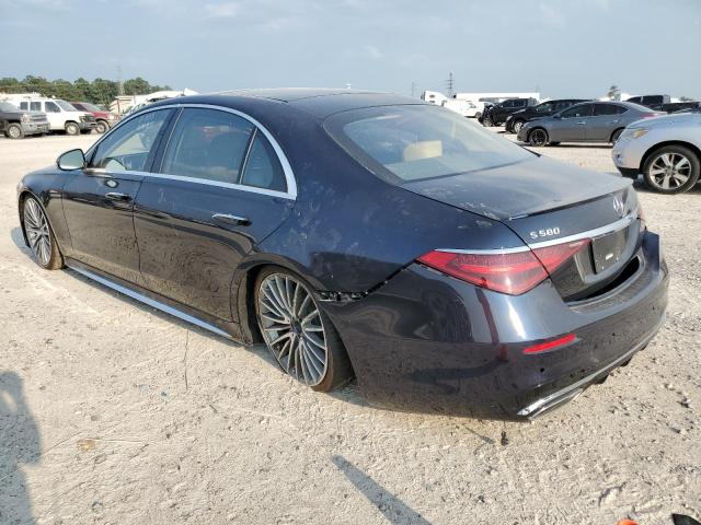 W1K6G7GB3NA157664 - 2022 MERCEDES-BENZ S 580 4MATIC BLUE photo 2