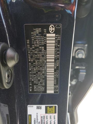 5YFEPMAE2MP192407 - 2021 TOYOTA COROLLA LE ლურჯი ფოტო 12