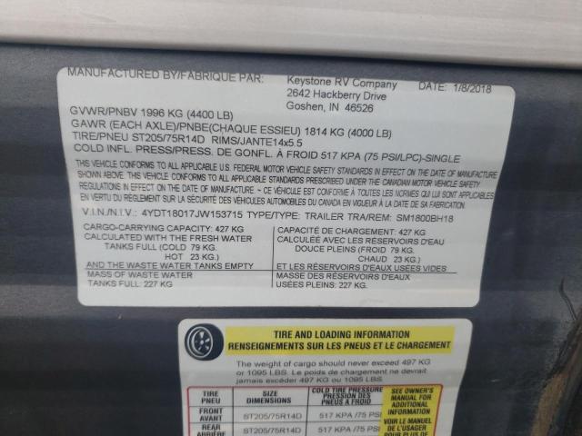 4YDT18017JW153715 - 2018 KEYSTONE SPRINGDALE TWO TONE photo 10