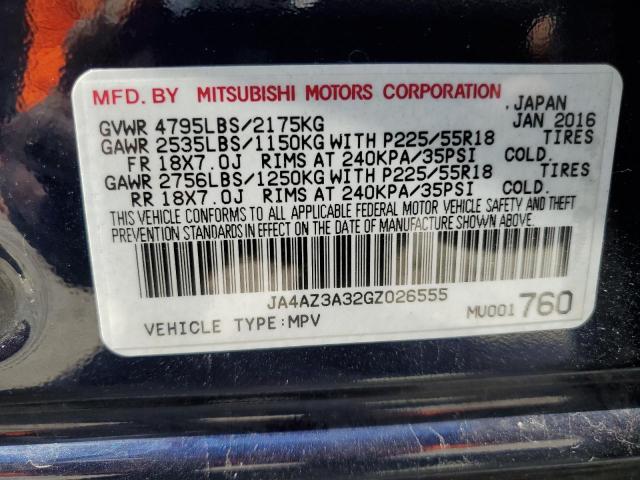 JA4AZ3A32GZ026555 - 2016 MITSUBISHI OUTLANDER SE BLUE photo 12