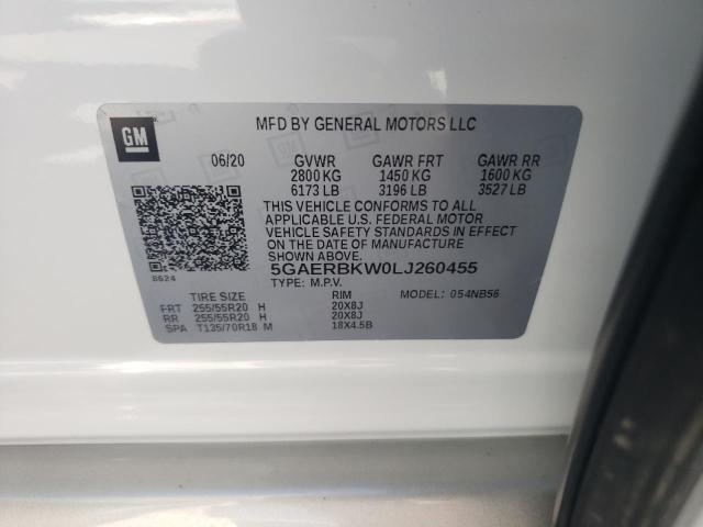 5GAERBKW0LJ260455 - 2020 BUICK ENCLAVE ESSENCE 白色 照片 13
